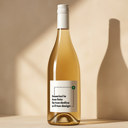 Bottiglia di Vino Bianco Siciliano con Etichetta Personalizzata – Idea Regalo Elegante Made in Sicily