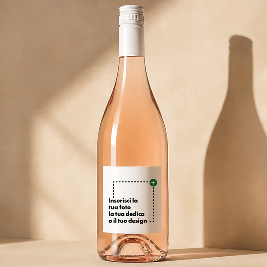 Bottiglia di Vino Rosato Siciliano con Etichetta Personalizzata – Idea Regalo Elegante Made in Sicily