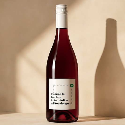Bottiglia di Vino Rosso Siciliano con Etichetta Personalizzata – Idea Regalo Elegante Made in Sicily