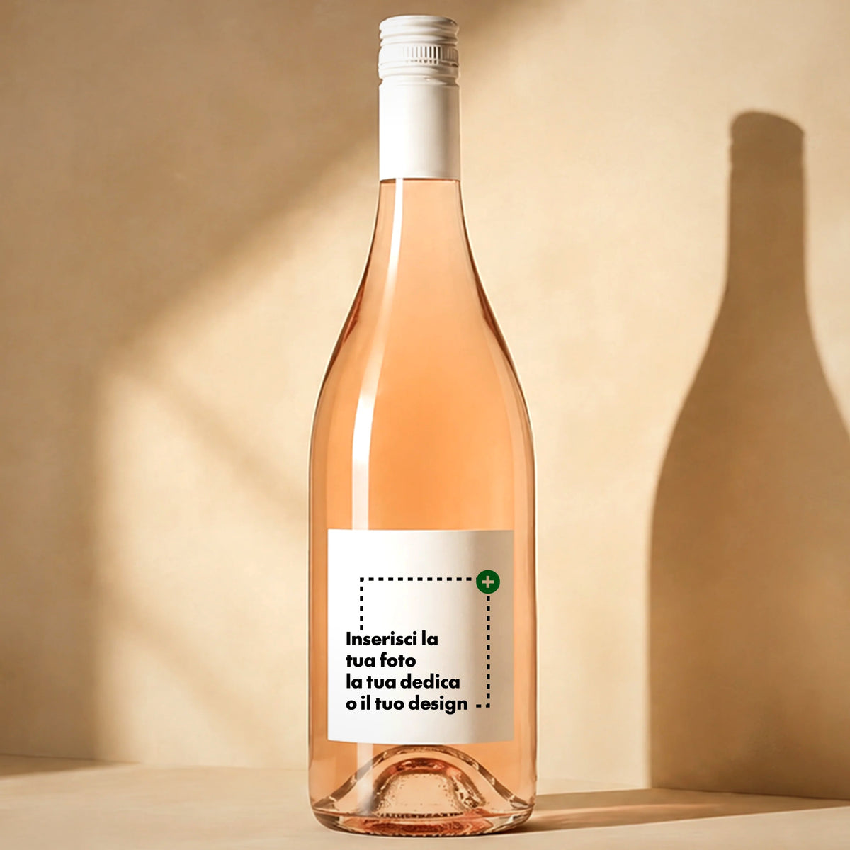 Bottiglia di vino rosato siciliano con etichetta personalizzabile