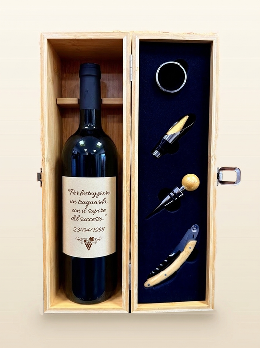 Box regalo Oro di Sicilia — cassa incisa ed etichette personalizzate